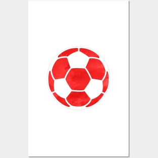 Soccer Ball Red Posters and Art